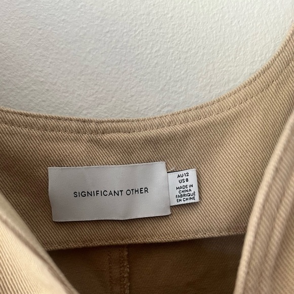 Significant Other Anthropologie Regina Denim Button Front Mini Dress Size 8 - Picture 4 of 10